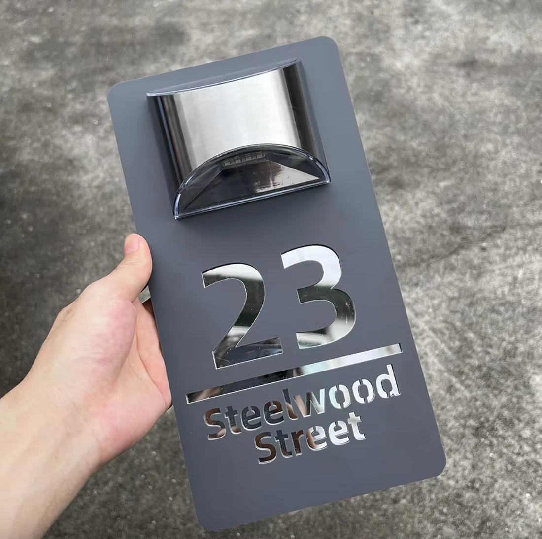 Personalized Solar Modern Door Plaque 2in1 (Engraved)