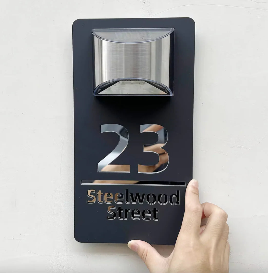 Personalized Solar Modern Door Plaque 2in1 (Engraved)