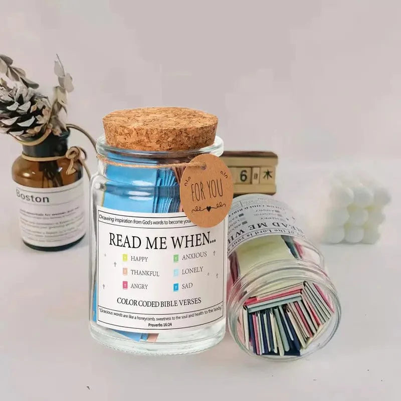 Handmade 90 Day Bible Verses Jar (Comes With Christian Gift Box)