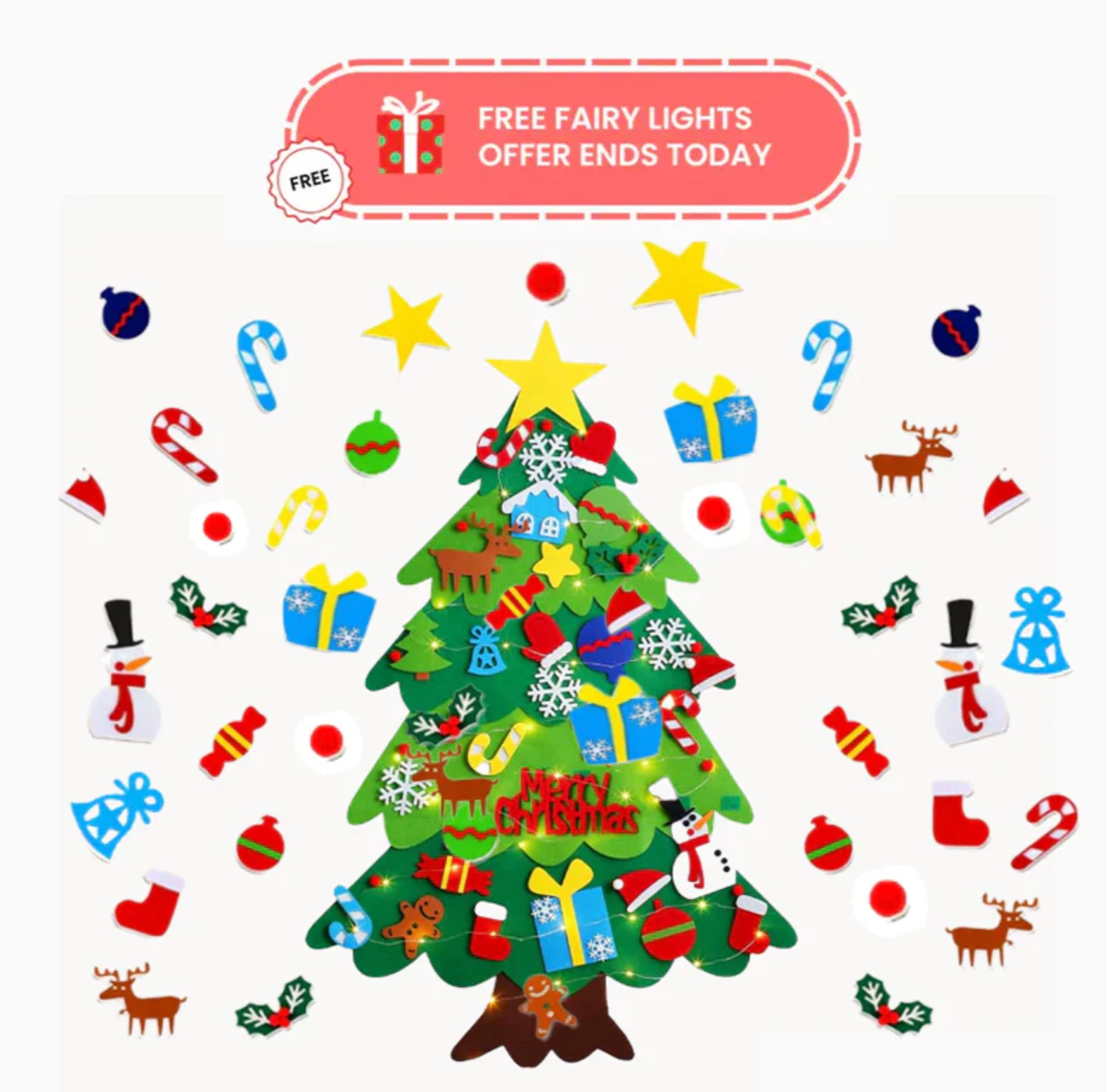 Interactive Felt Christmas Tree Set