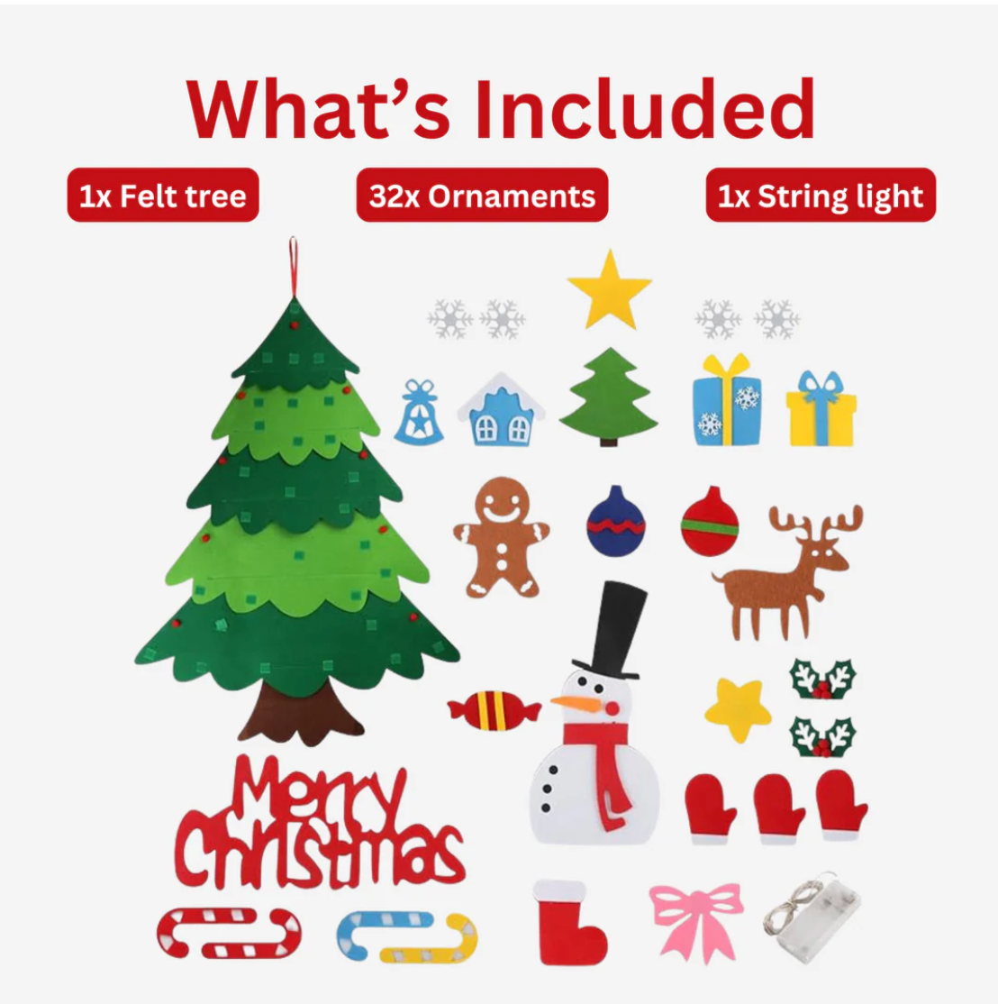 Interactive Felt Christmas Tree Set