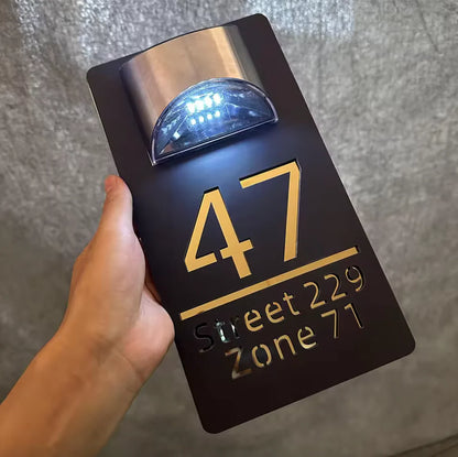Personalized Solar Modern Door Plaque 2in1 (Engraved)